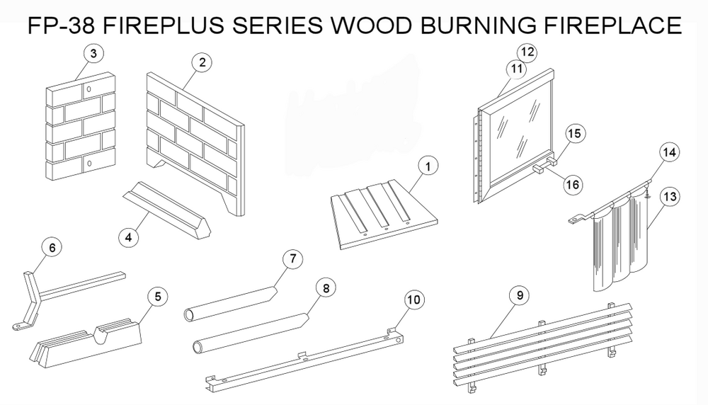 Fireplus Series Wood Burning Fireplace (FP-38) #FP-38